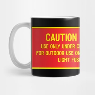 Caution Explosive Fireworks label Mug